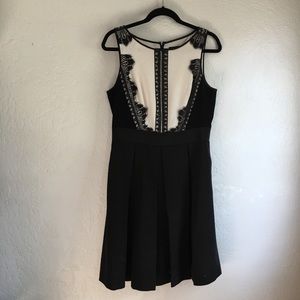 🔲 WHBM - Black Lace Detail Dress -10